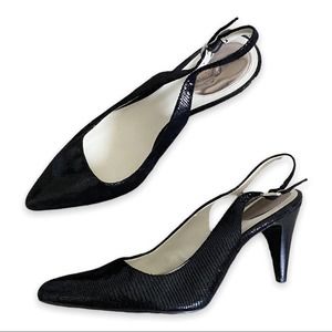 Calvin Klein Lizard Sadi Slingback Heels